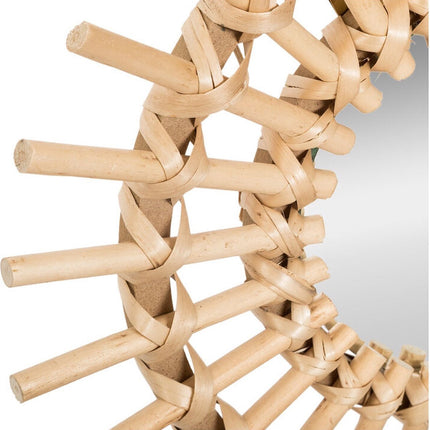 Rattan-Spiegelset 3-teilig - Ø 28 cm - Natur