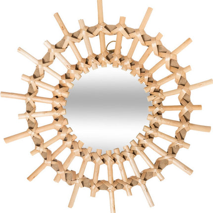 Rattan-Spiegelset 3-teilig - Ø 28 cm - Natur