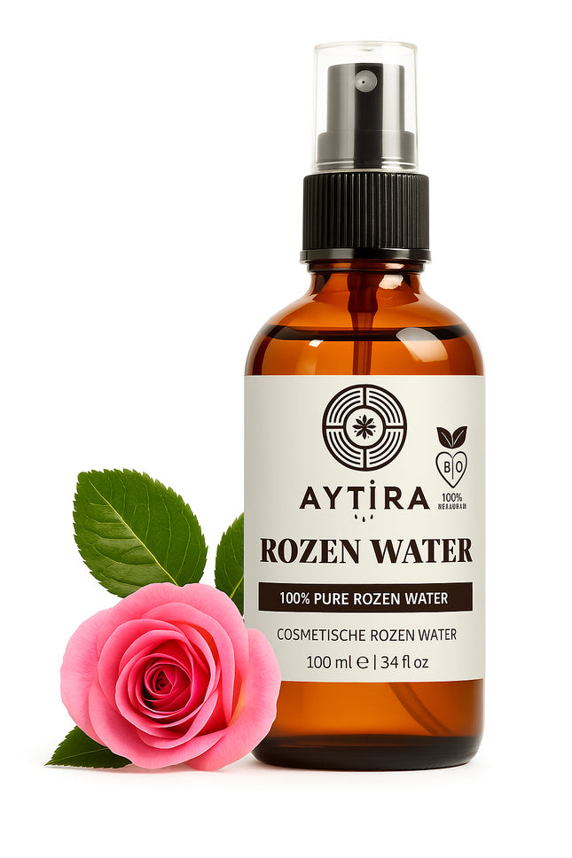 Aytira Rosenwasserspray – 100 % rein und natürlich – Feuchtigkeitsspendendes Gesichtswasser – Alkoholfrei – 100 ml