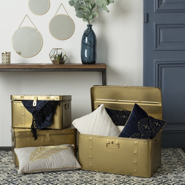 Set van 3 ronde gouden spiegels - Metaal - Goud