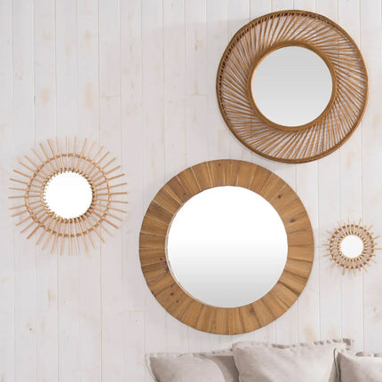 Runder Rattan-Spiegel – Ø 58 cm