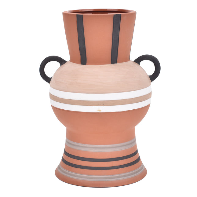 Rustikale Keramikvase mit 2 Griffen