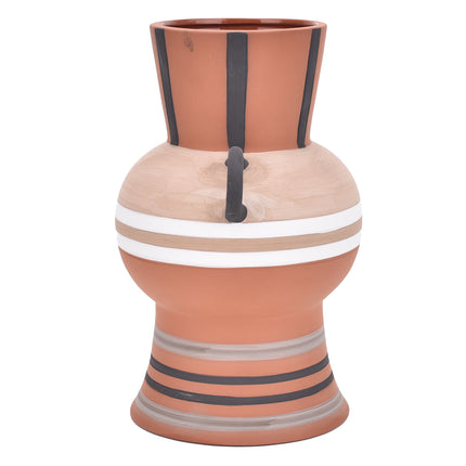 Rustikale Keramikvase mit 2 Griffen