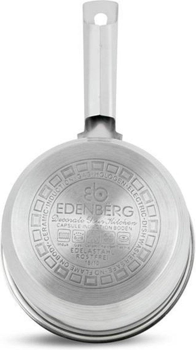 Edënbërg Casserole en acier inoxydable avec couvercle en verre Ø12 cm - 0.6 L - 5 couches