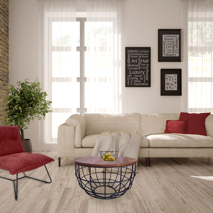 Couchtisch Rund | ø 55 cm | Industriell - Metall - Schwarz/Dunkelbraun