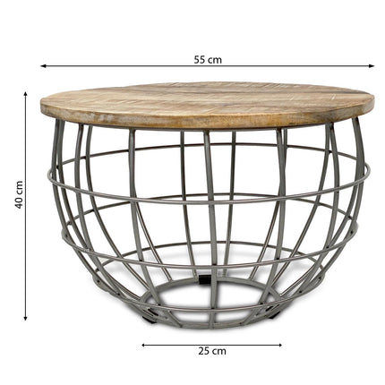 Couchtisch Rund | ø 55 cm | Industriell - Metall