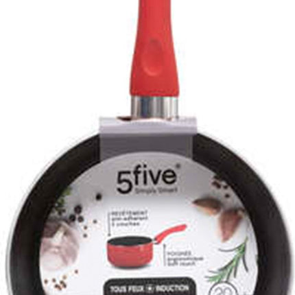 Stieltopf - Kasserolle - Induktion - Aluminium - Rot/Schwarz - D20 cm
