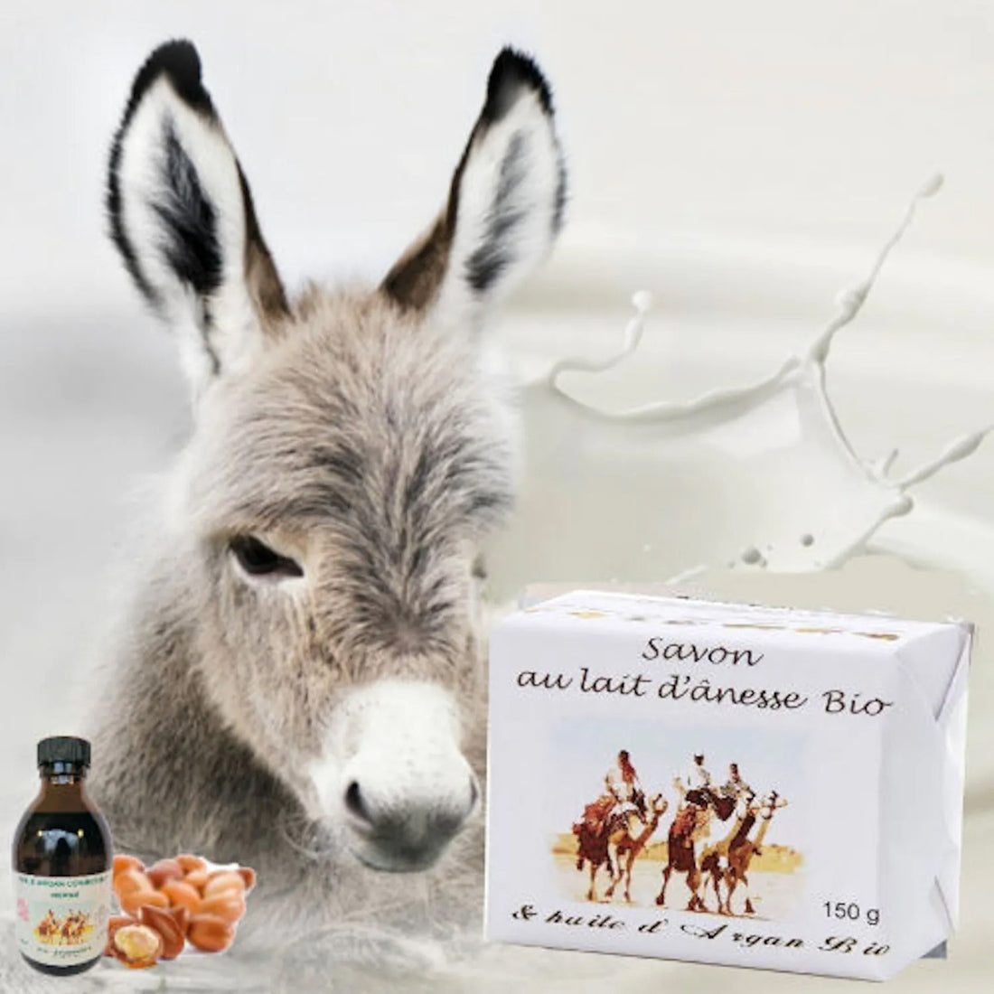 Soap with donkey milk and organic argan oil