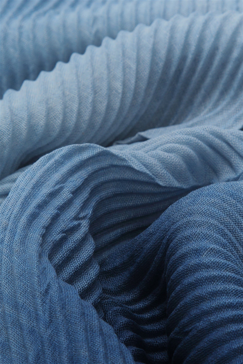 Écharpe plissée en viscose à fines côtes
