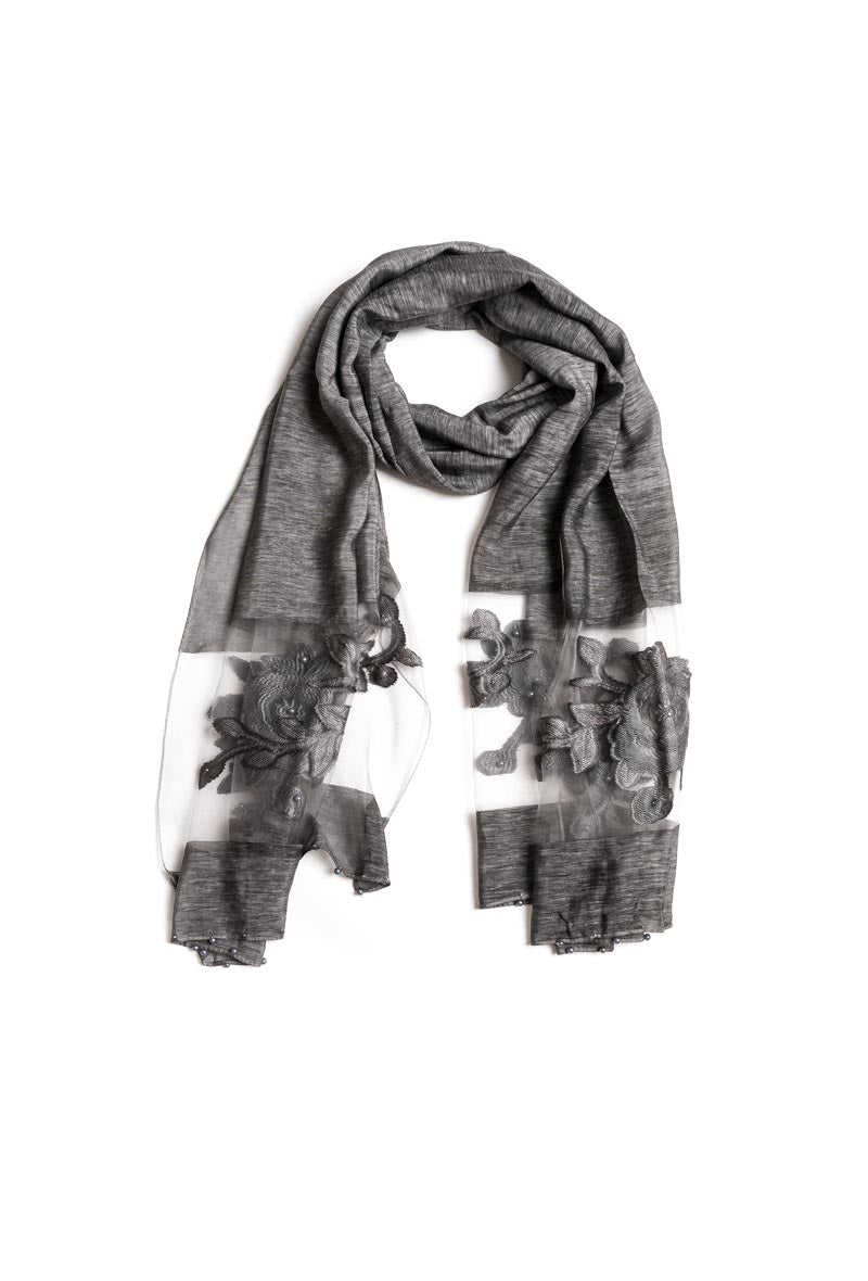Cotton viscose scarf
