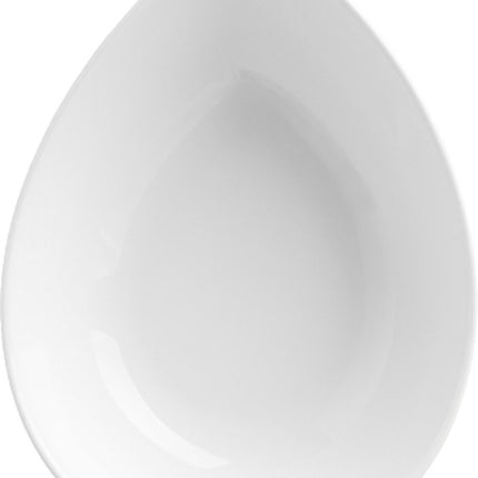 Weiße tropfenförmige tiefe Schale 21x16 cm
