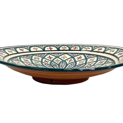 Steingut Schale 35 cm grün mit blau
