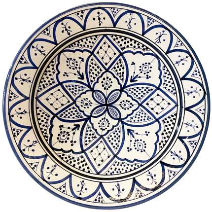 Marokkanische blaue Schale mit Blumenmustern