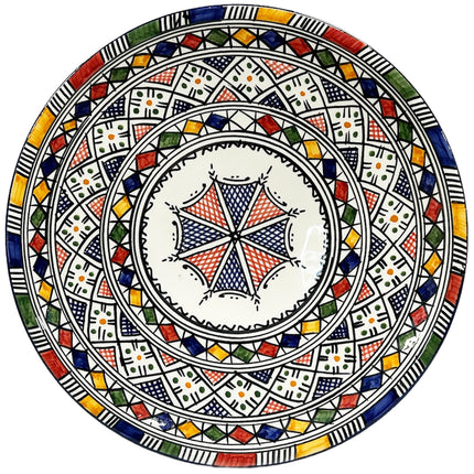 Marokkaanse Fes Schaal van Aardewerk – Multicolor – 35 cm
