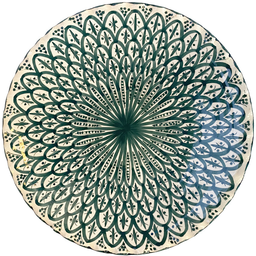 Plat marocain côtelé vert ø35 cm
