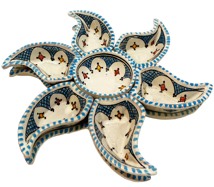 Handmade sun serving and snack set