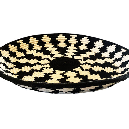 Marokkanischer Berber Flachkorb schwarz - weiß