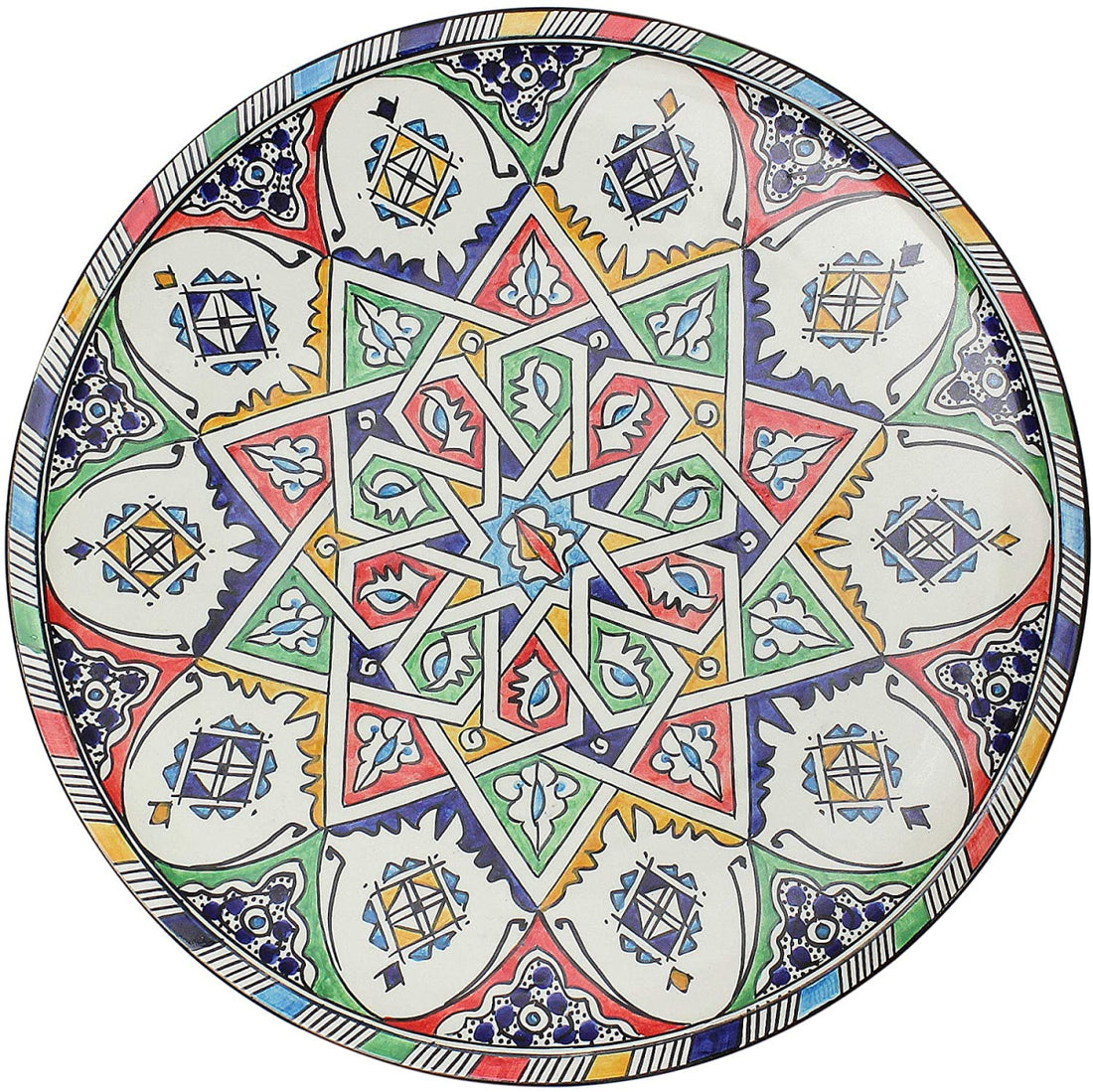 Plat de service marocain en poterie Fès Ø35