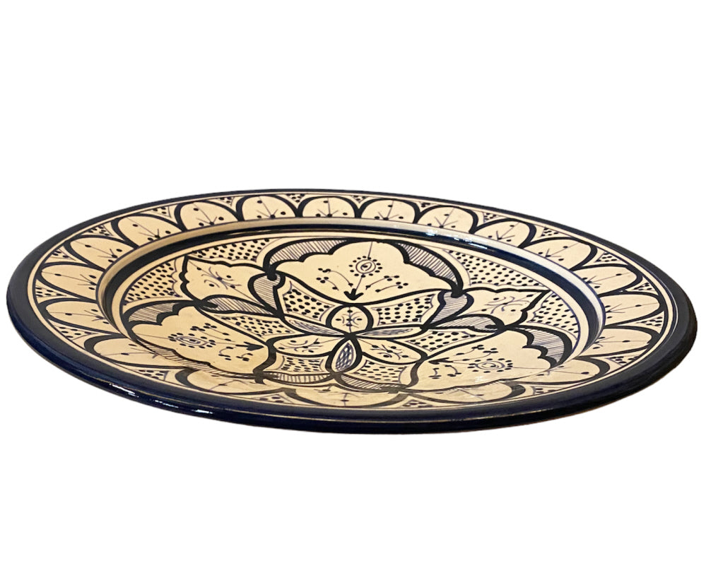Blue Moroccan bowl with floral patterns