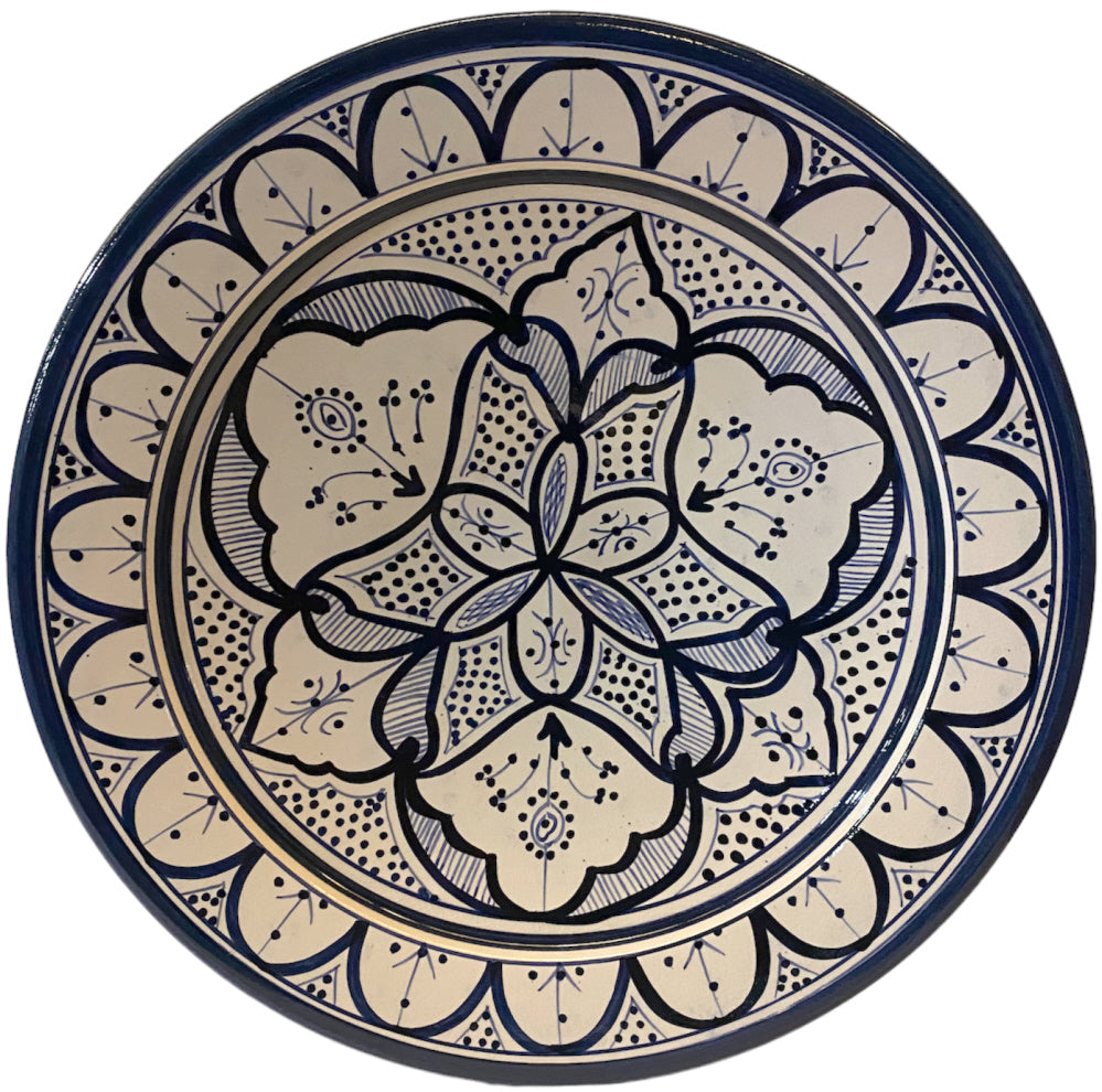 Blue Moroccan bowl with floral patterns