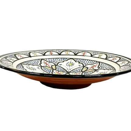 Marokkanische Keramik-Obstschale blau schwarz 35 cm