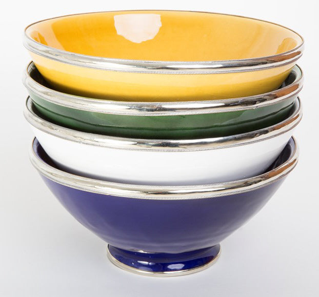 Moroccan dish/bowl silver-colored rim