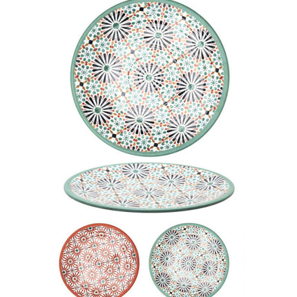 Platte serveerschaal met patronen melamine