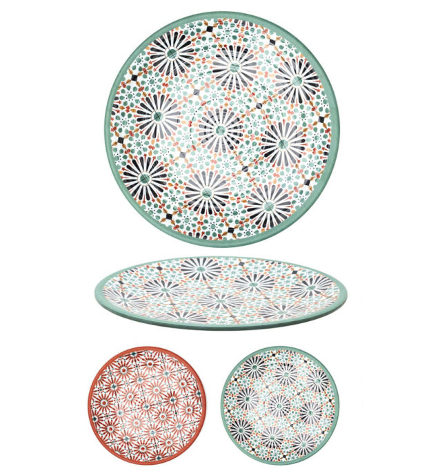 Patterned melamine serving platter