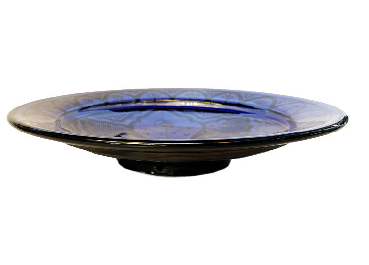 Assiette marocaine en céramique bleu foncé Ø 25