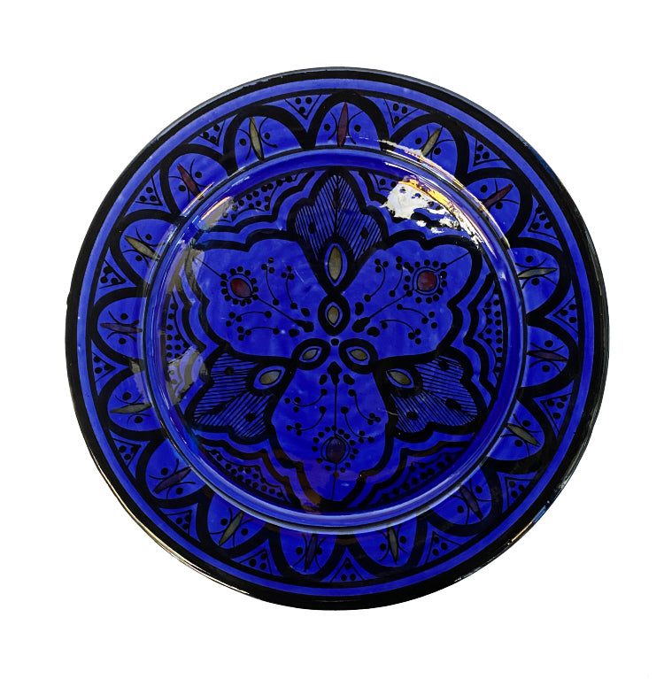 Assiette marocaine en céramique bleu foncé Ø 25