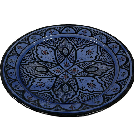 Marokkanische Keramikschale dunkelblau 35 cm