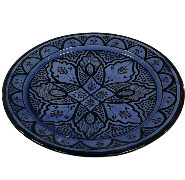 Marokkanische Keramikschale dunkelblau 35 cm