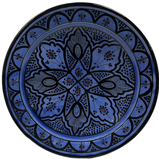 Marokkanische Keramikschale dunkelblau 35 cm