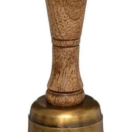 Tischglocke - Schulglocke - Glocke - Mango - Braun 17cm