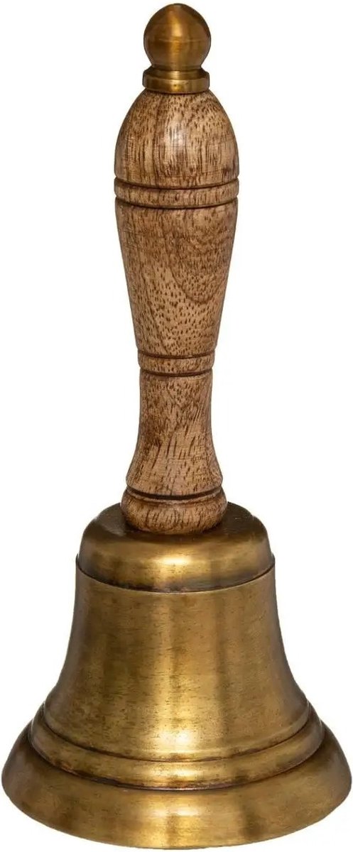 Tischglocke - Schulglocke - Glocke - Mango - Braun 17cm