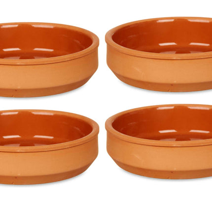 Set 4x Tapas-/Crème-brûlée-Schälchen Terrakotta/Braun 16cm