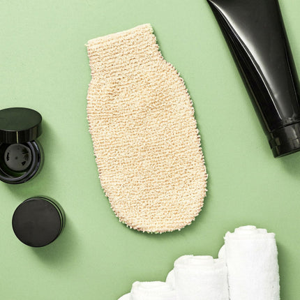 Exfoliërende jute scrubhandschoen 21cm