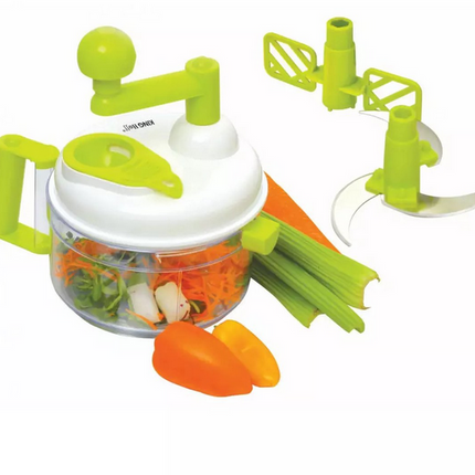 Kinghoff Multifunktionaler Gemüseschneider und Küchenmaschine - Edelstahlklingen, Mixer und Zubehör - Ideal zum Schneiden, Hacken und Mixen - Sparschäler