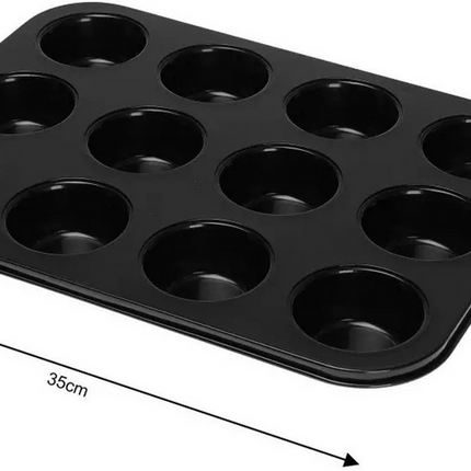 Kinghoff Cupcakeform – 12-teilige Muffinbackform, 35 x 26 x 3 cm – Ofenfest bis 250°C – Spülmaschinenfest – Kuchenform – Backform