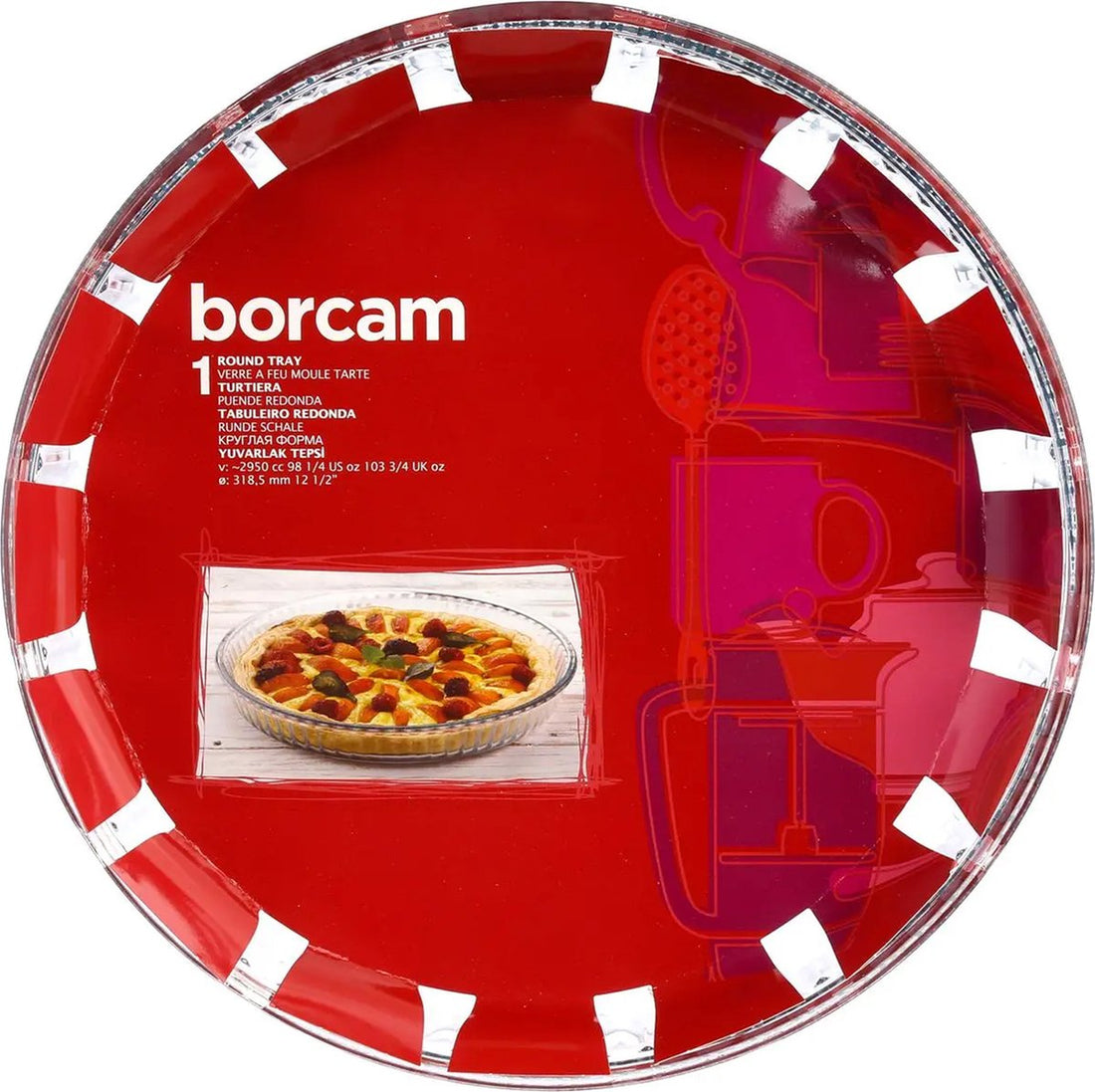 Plat à four rond - Transparent - Verre - D32/H5 cm
