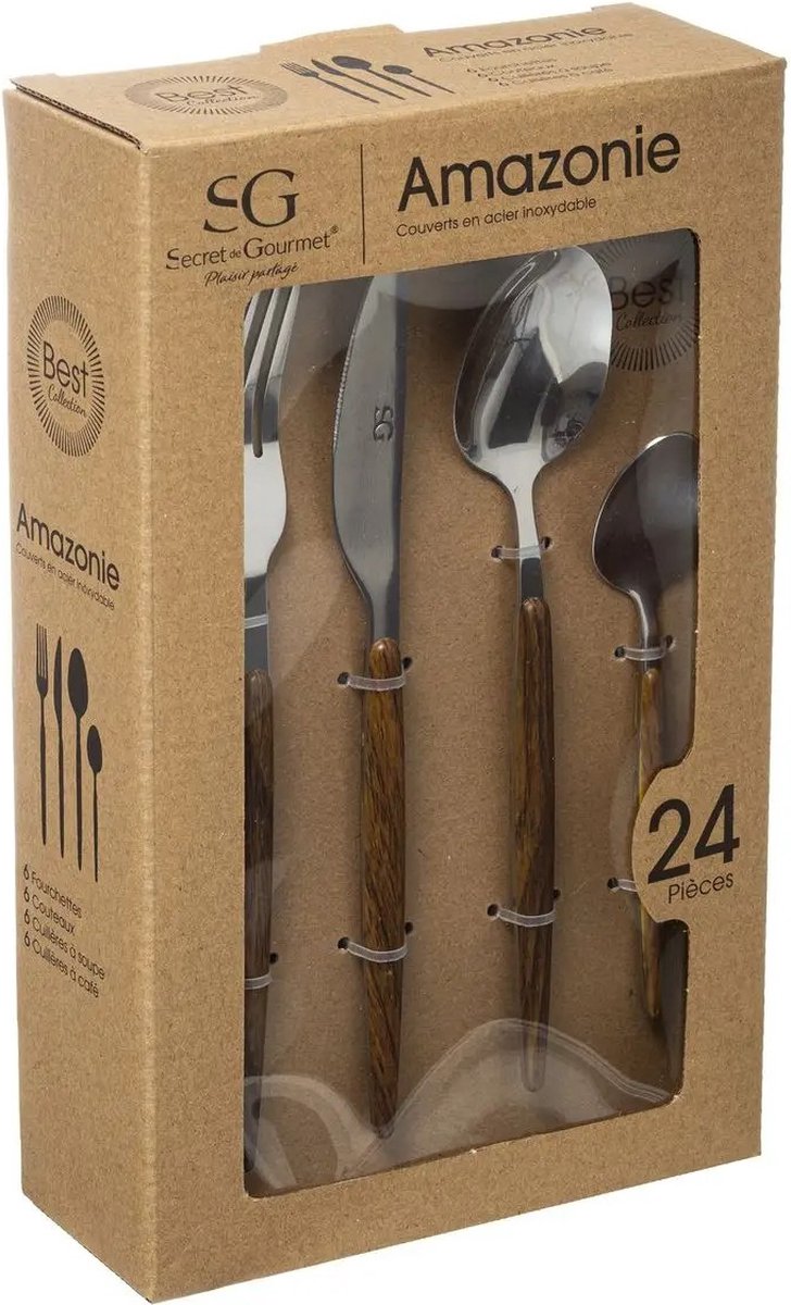 Secret de Gourmet Amazonie Cutlery Set - 24-piece - Stainless Steel/Plastic