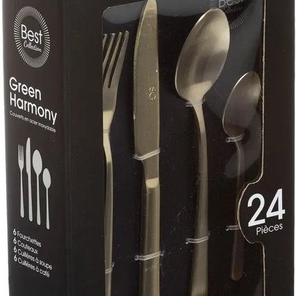 Secret de Gourmet Besteckset Green Harmony - 24-teilig - Edelstahl - gold