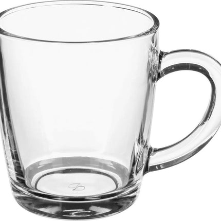 Kaffee-/Teegläser mit Henkel – 6er-Set – transparentes Glas – 340 ml