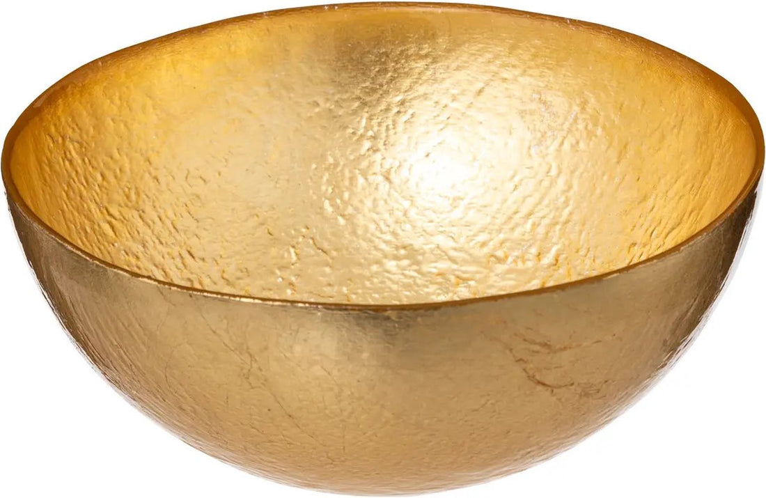 Bowls/serving dishes - 4x - Athena - glass - D15 x H5 cm - gold