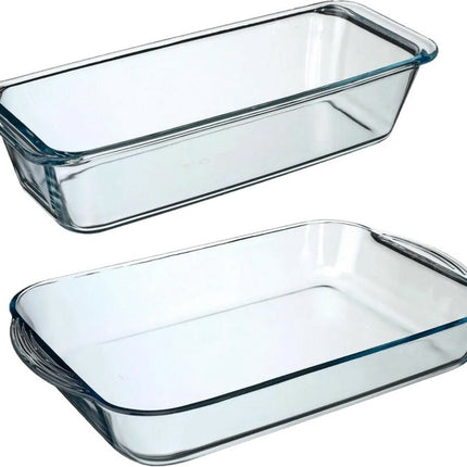 Secret de Gourmet Auflaufform-Set 2 Größen – Glas – 40 x 25 cm und 31 x 12 cm