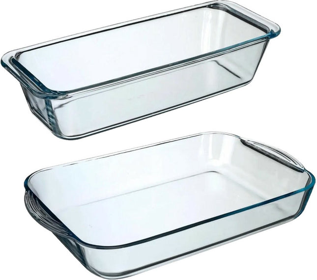 Secret de Gourmet Auflaufform-Set 2 Größen – Glas – 40 x 25 cm und 31 x 12 cm