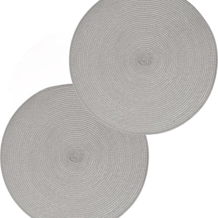 Secret de Gourmet runder Platzset - 10er Set - hellgrau - geflochtenes Kunststoff - Ø 38 cm - Unterleger