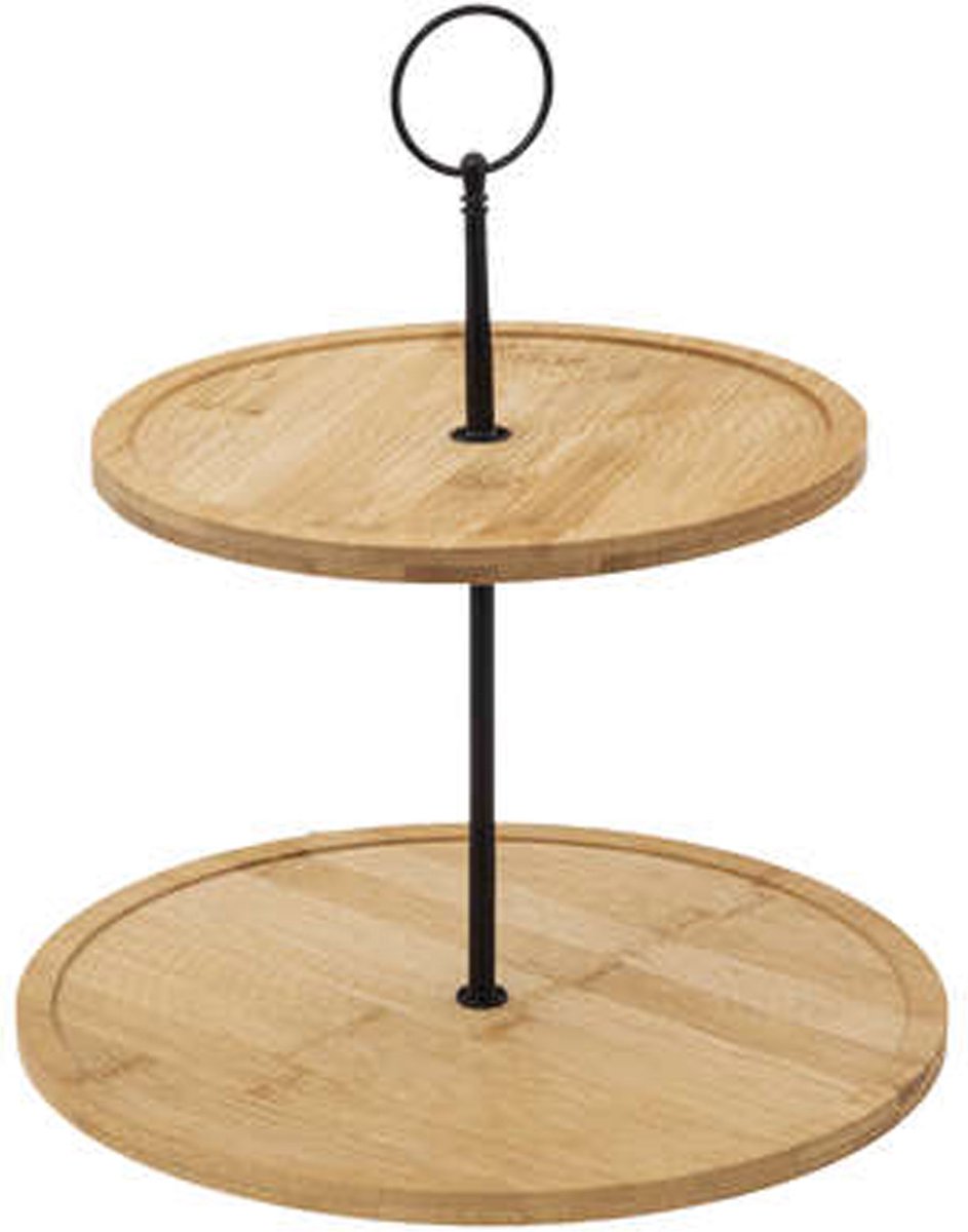 Secret de Gourmet etagère 2-laags – bamboe serveerplank, Ø 25 cm – foto 2