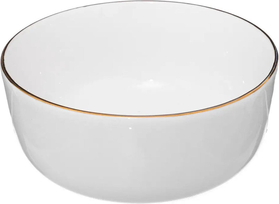 Bols à soupe/ramequins de service - 6x - Corona - céramique - D15 x H6.6 cm - blanc/or