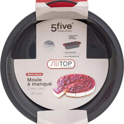 Secret de Gourmet Taarten bakken bakvorm - anti-aanbak laag - zwart - 24 x 6.2 cm